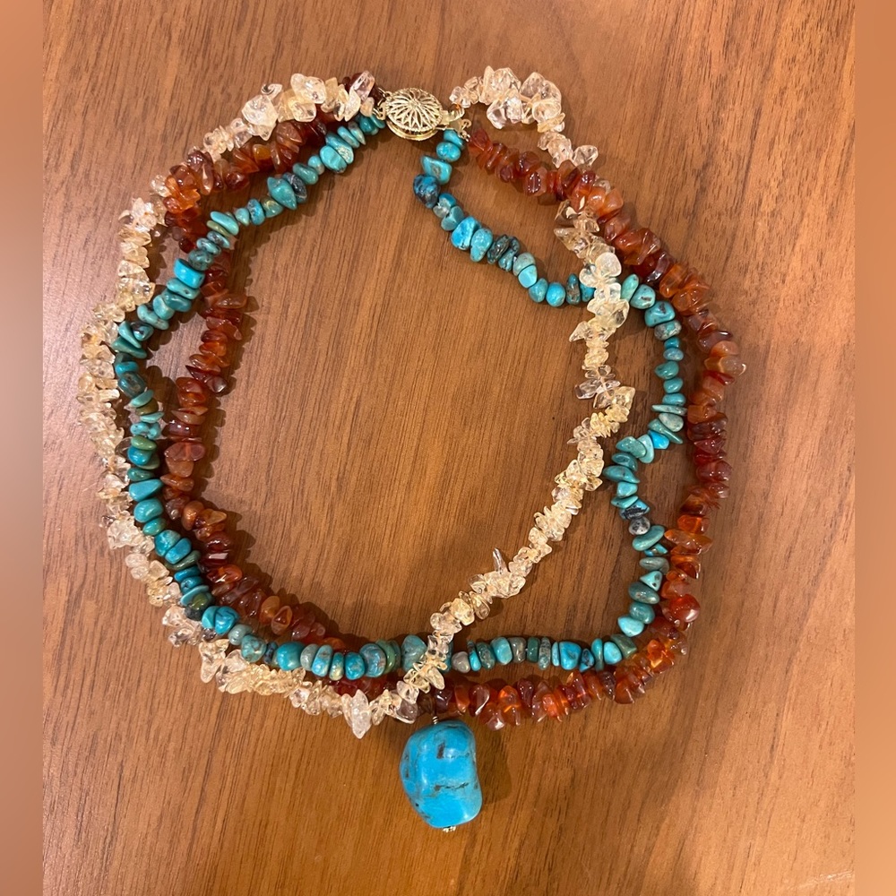 Real Turquoise and Gemstone Necklace